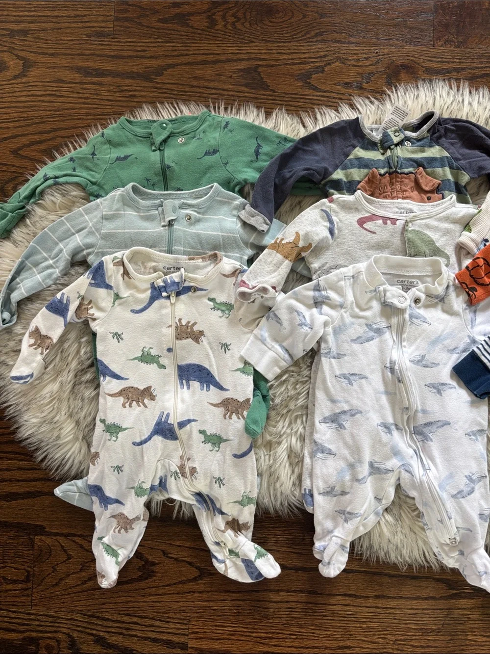 0-3M 9 Baby Boy Footies Bundle Clothes